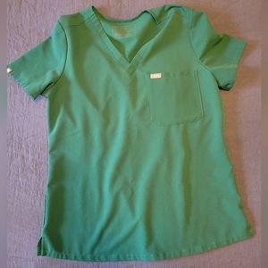 Womens Hunter Green Catrina Figs Scrub Top Medium